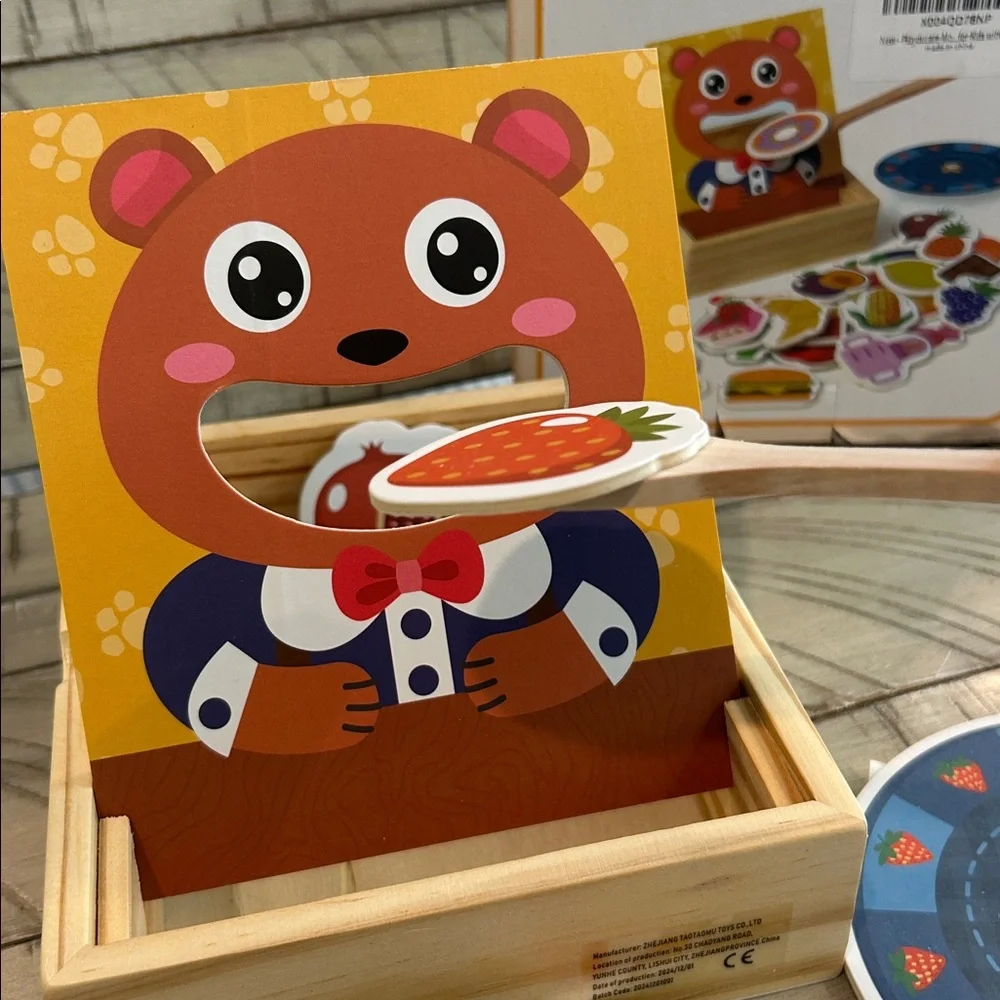 Wooden Feeding Toy - Montessori Pretend Play Food Set for Toddlers 1-4 NIB